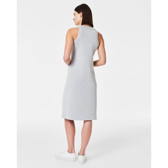 Spanx Air Essentials Grey Heather Tank Sleeveless Midi Dress Size Large - Picture 2 of 8